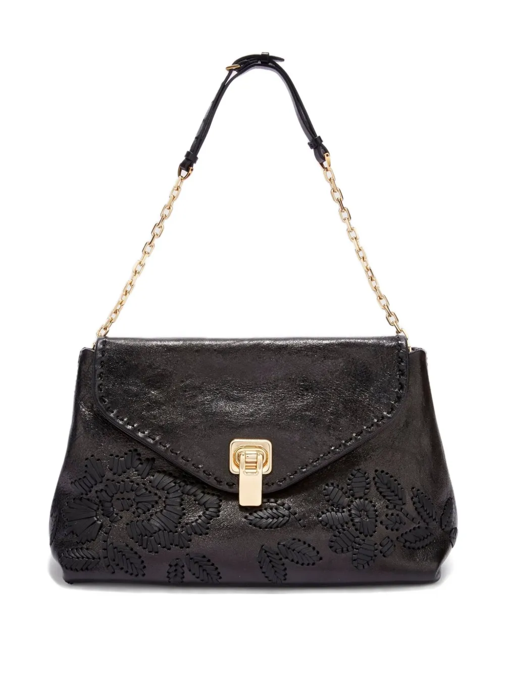 Ermanno Scervino New Joy floral-embroidery shoulder bag - ブラック Ermanno Scervino New Joy floral-embroidery shoulder bag - ブラック