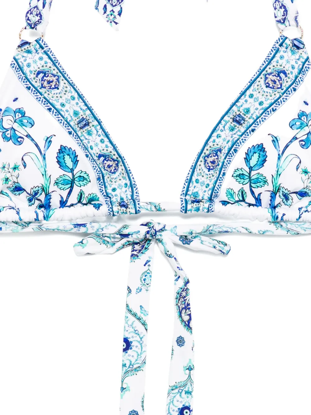 Camilla Tri Bikini Set With Tie Sides And Ring Trims Isnik Lullaby In Blue