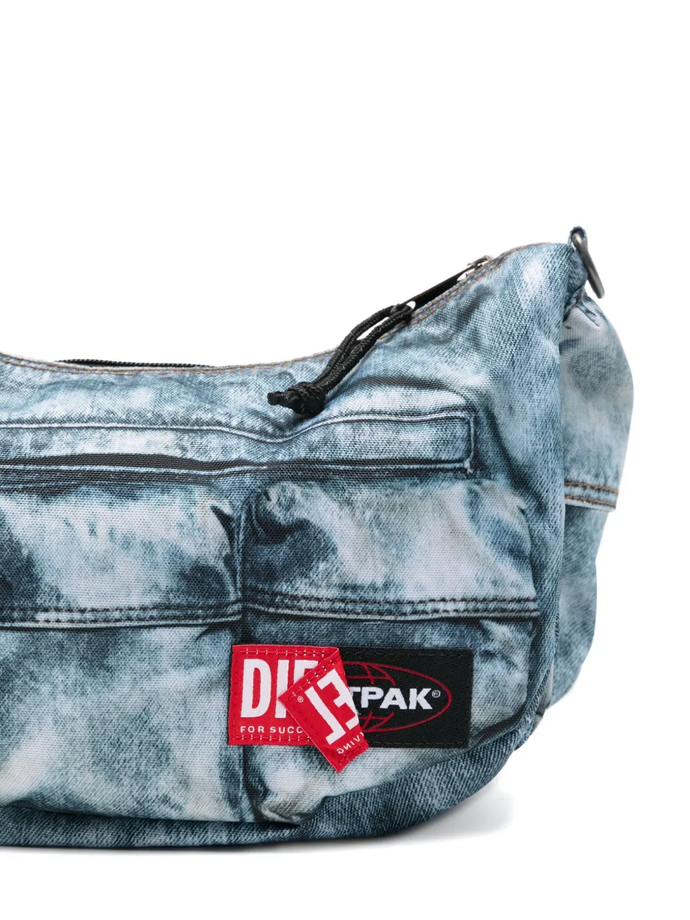 Eastpak x Diesel schoudertas met denim-effect Blauw