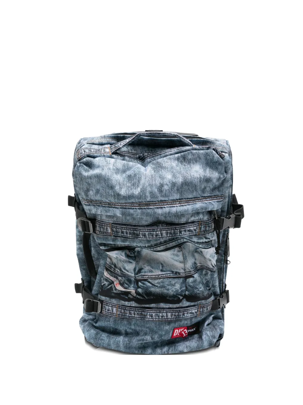 Eastpak Denim-effect Wheeled Holdall In Blue