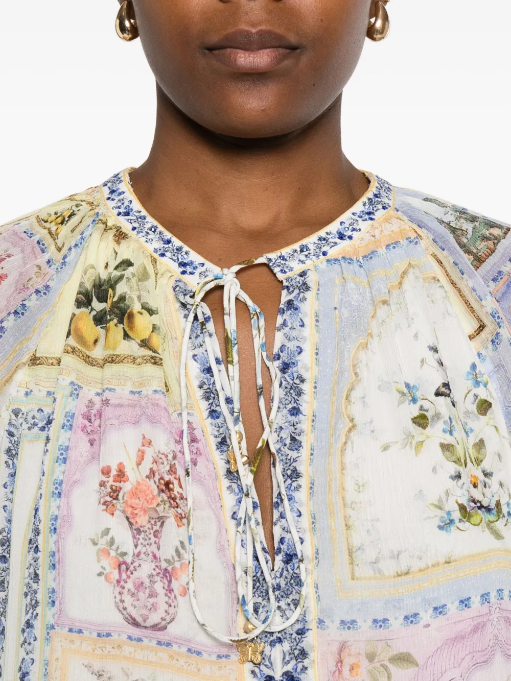 Camilla Botanical Ballads Floral-print Tiered Dress In Multi