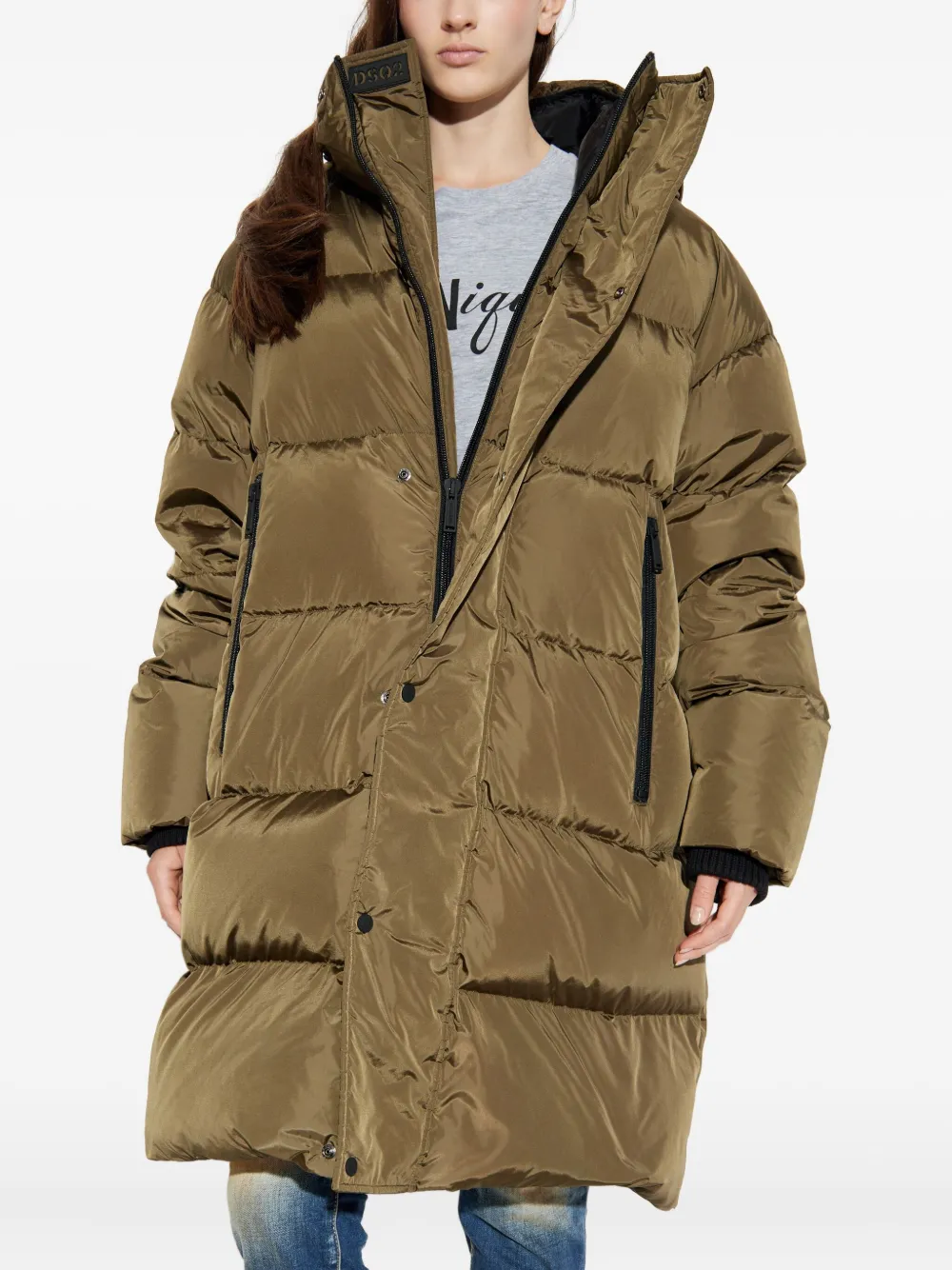 DSQUARED2 Donsjas met capuchon Groen