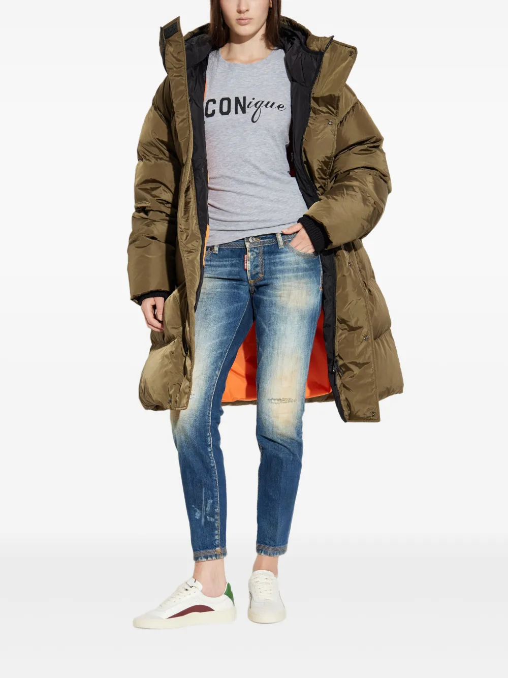 DSQUARED2 Donsjas met capuchon - Groen