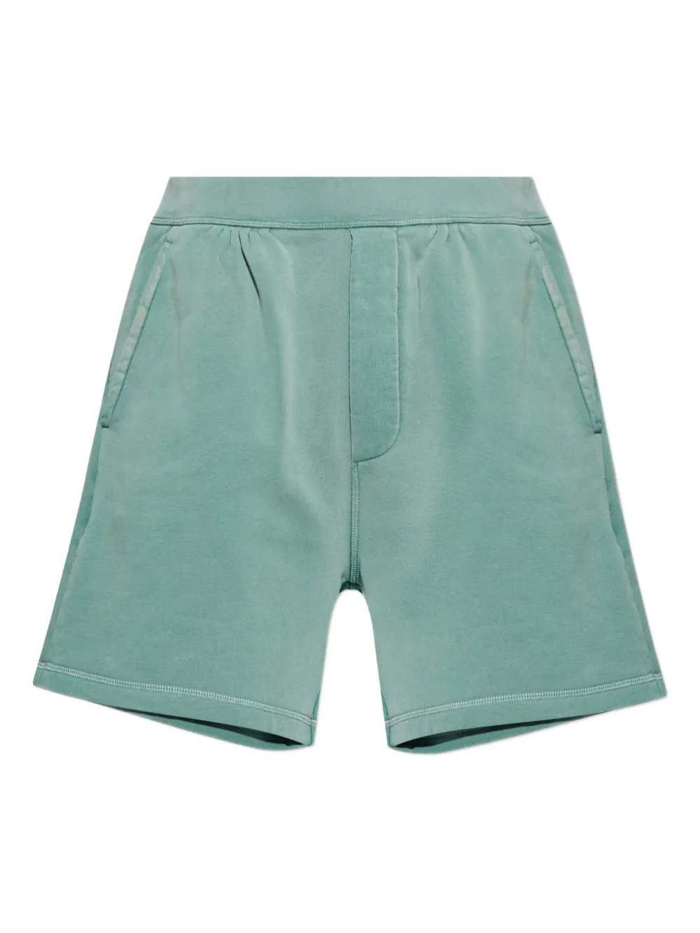 DSQUARED2 logo-embroidered cotton shorts | Green | Image 1