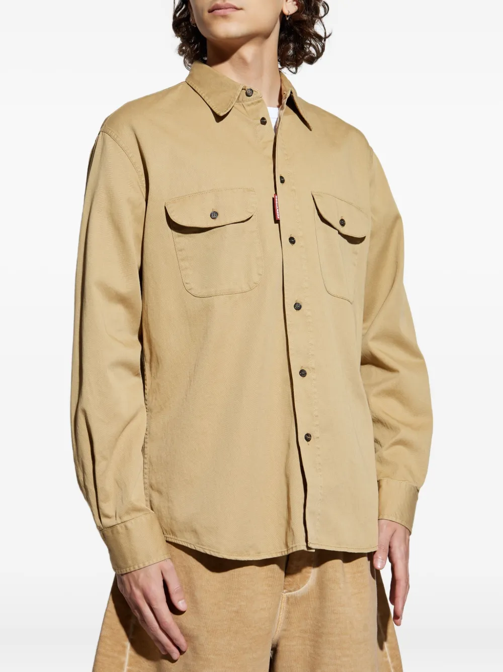 Dsquared2 Double-pockets Landscape Shirt Jacket In Brown