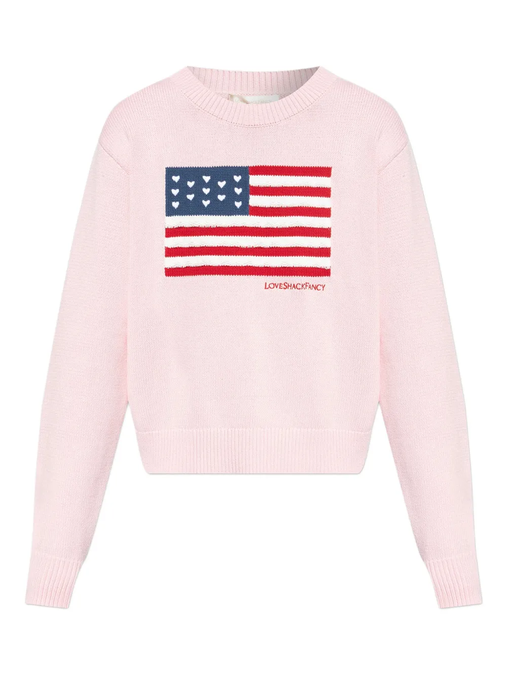 LoveShackFancy Blushing flag-knit sweater | Pink | Image 1