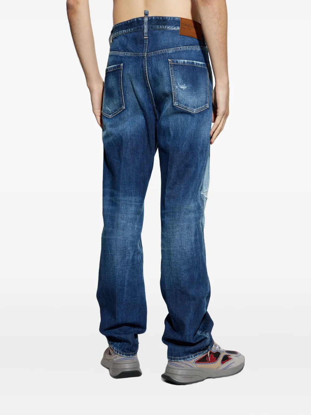 DSQUARED2 distressed denim jeans Blauw