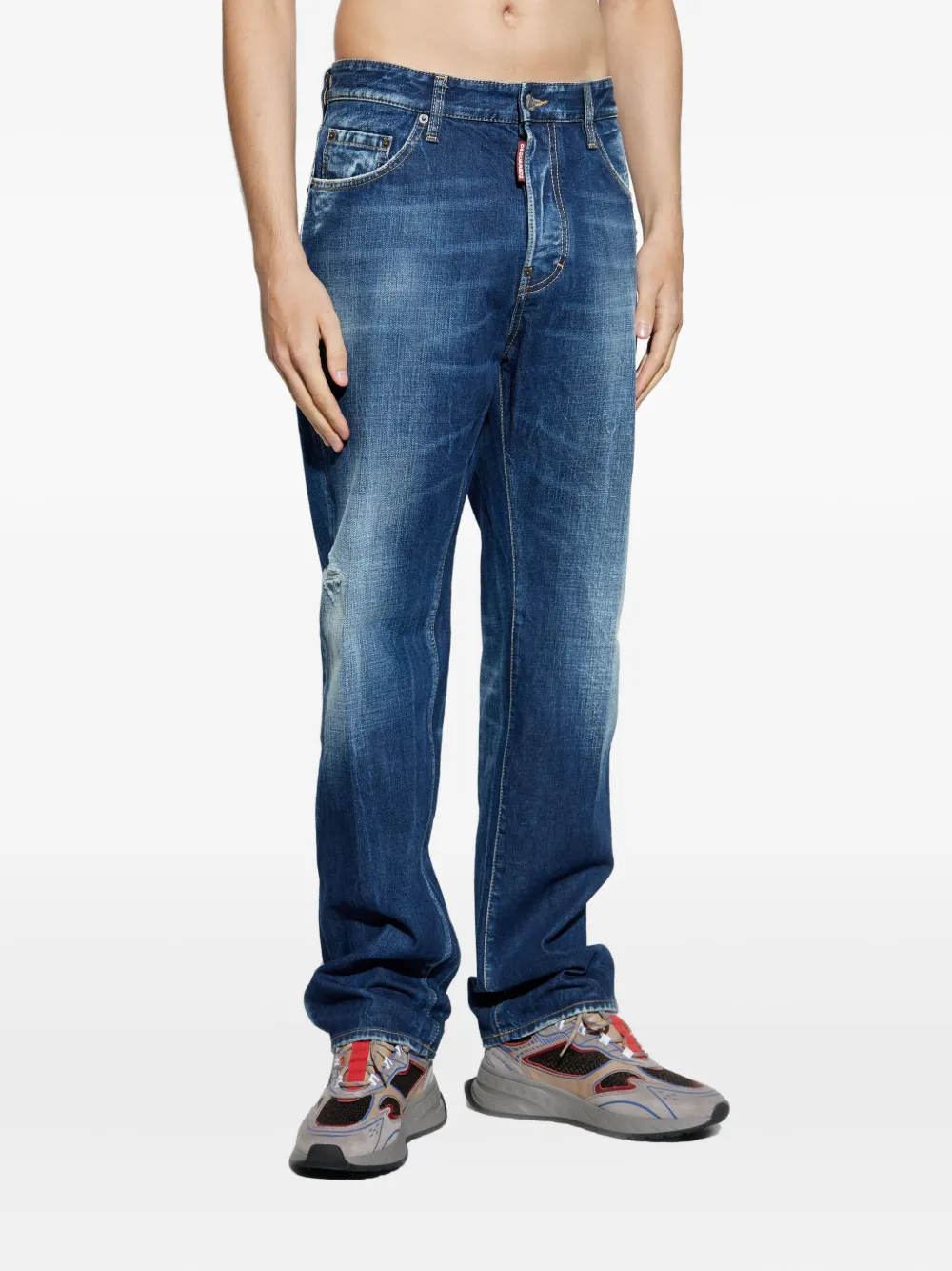 DSQUARED2 distressed denim jeans Blauw