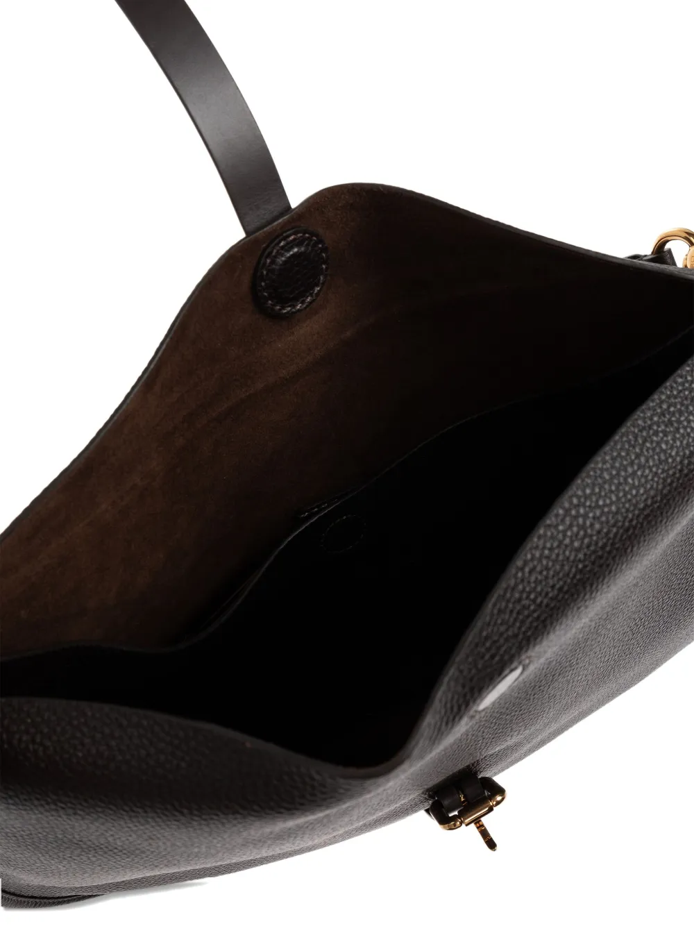 Etro Buckle-fastening Extra-large Leather Shoulder Bag In Brown