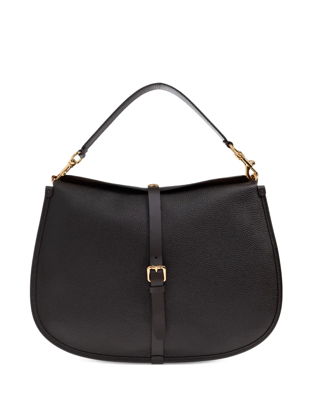Etro Buckle-fastening Extra-large Leather Shoulder Bag In Brown