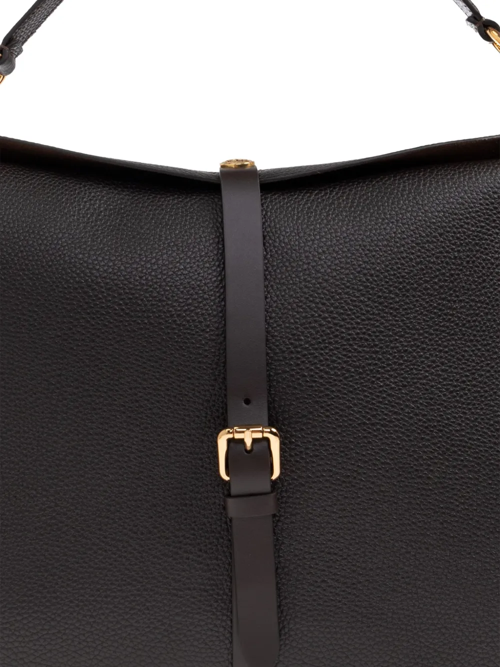 Etro Buckle-fastening Extra-large Leather Shoulder Bag In Brown