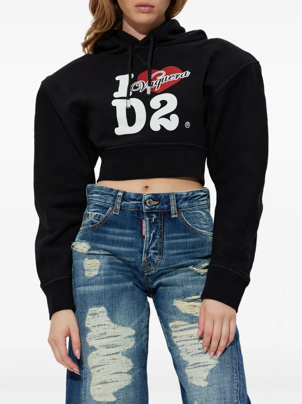Dsquared2 Graphic-print Hoodie In Black