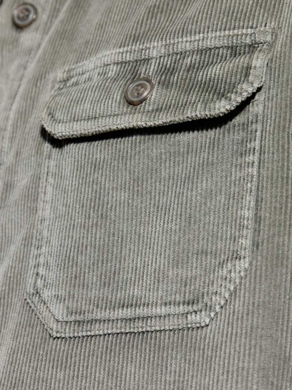Paul & Shark Corduroy Double-pocket Shirt In Gray