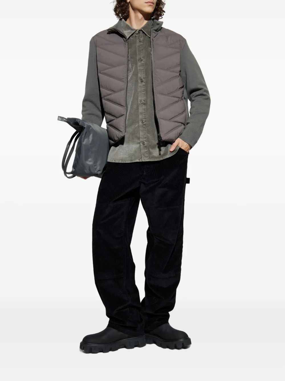 Paul & Shark corduroy double-pocket shirt - Grijs