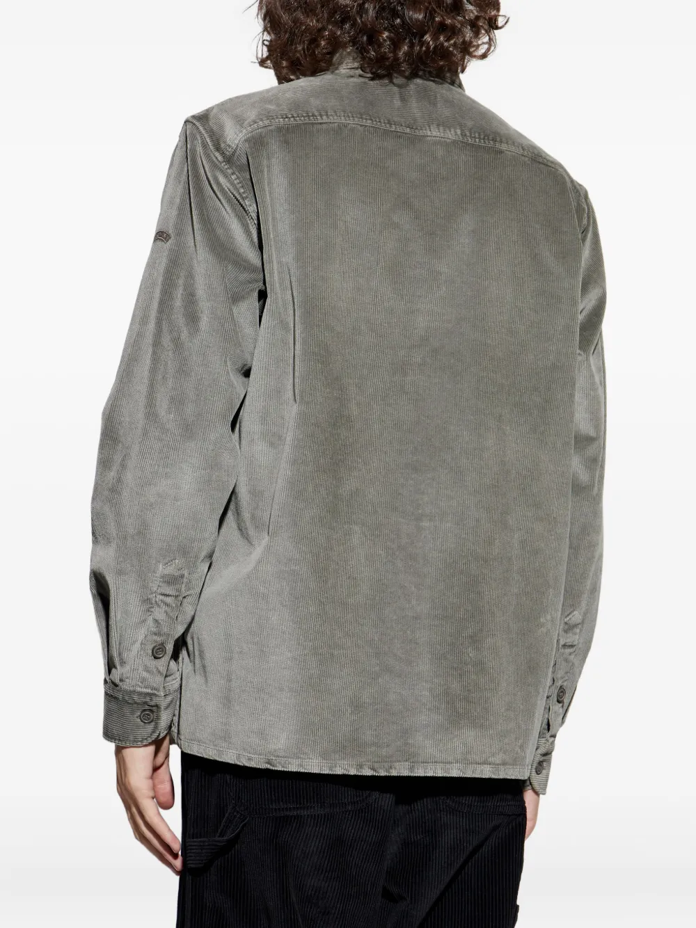 Paul & Shark Corduroy Double-pocket Shirt In Gray