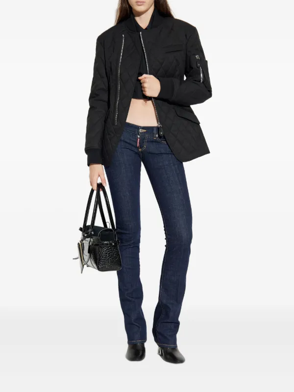 DSQUARED2 Quilted asymmetric-zip Jacket | Black | FARFETCH
