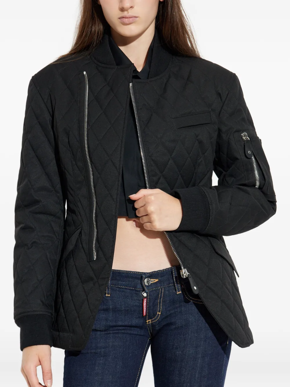 Dsquared2 Long Sleeve Casual Jacket In Black