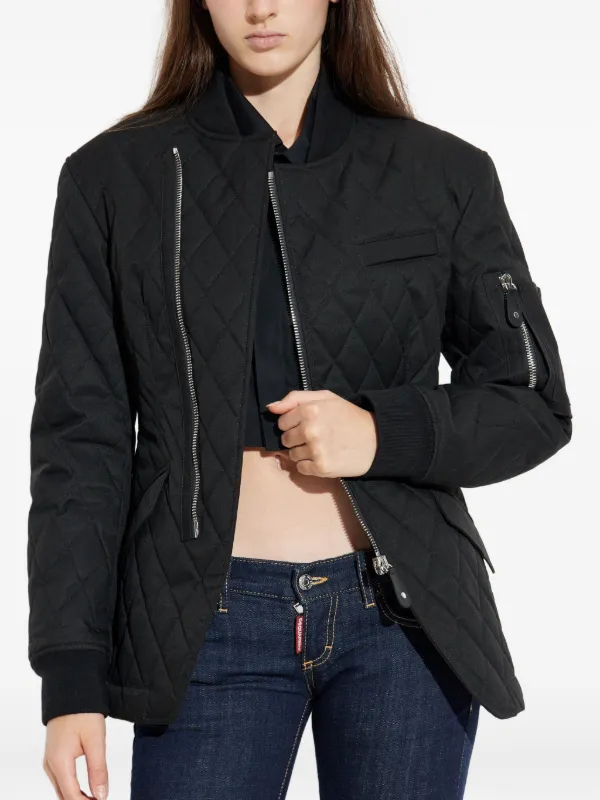 DSQUARED2 Quilted asymmetric-zip Jacket | Black | FARFETCH