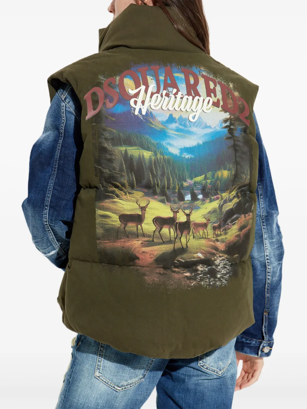 Dsquared2 Logo-print Gilet In Green