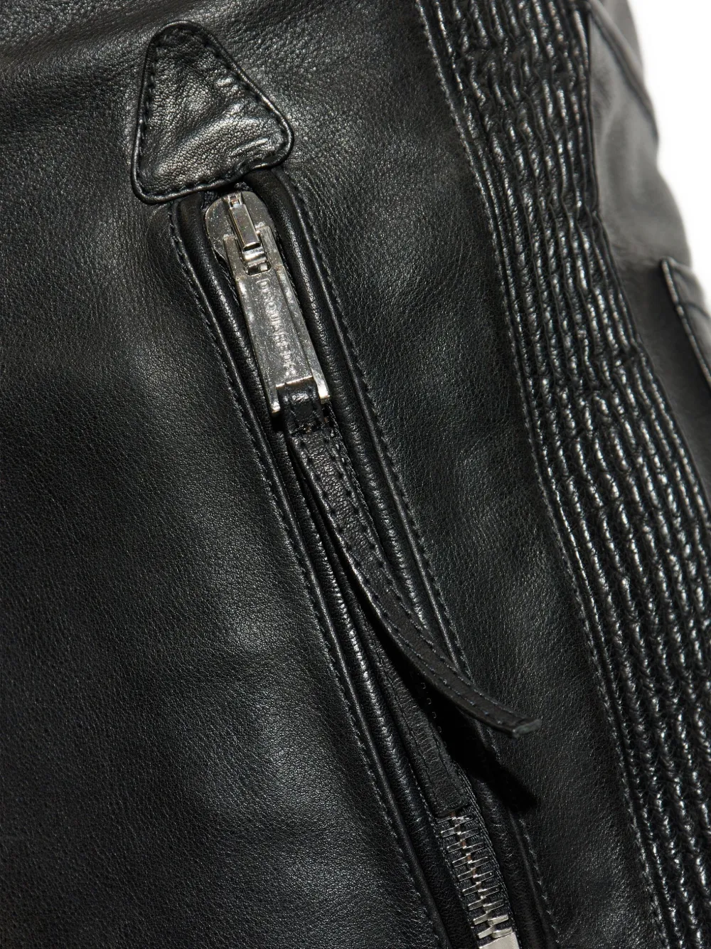 DSQUARED2 x Ducati leren broek met rits Zwart