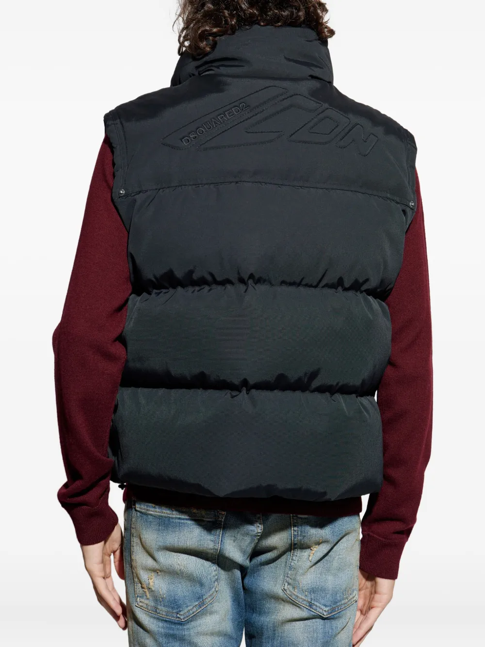 Dsquared2 Quilted Snap-fastening Gilet In Black