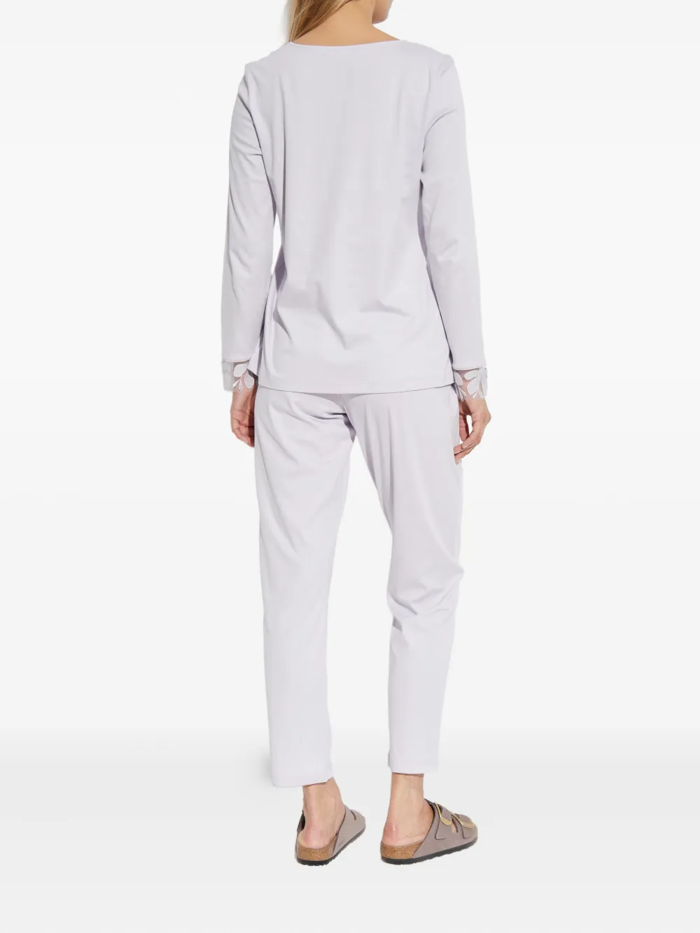 Hanro Pyjama met kant Roze