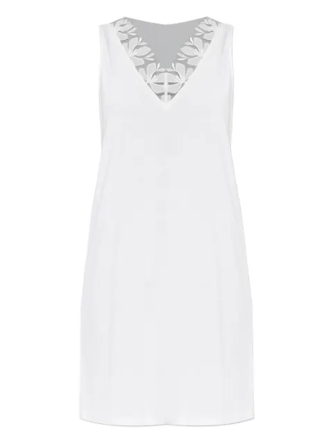 Hanro lace-insert cotton nightdress