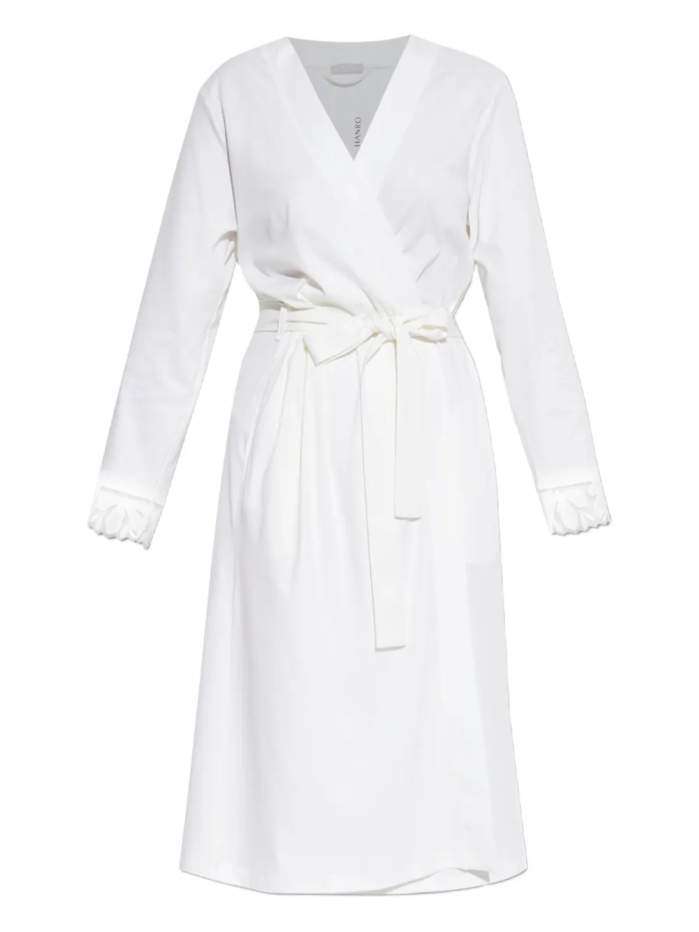 Hanro lace-trimmed wrap midi dress | White | Image 1