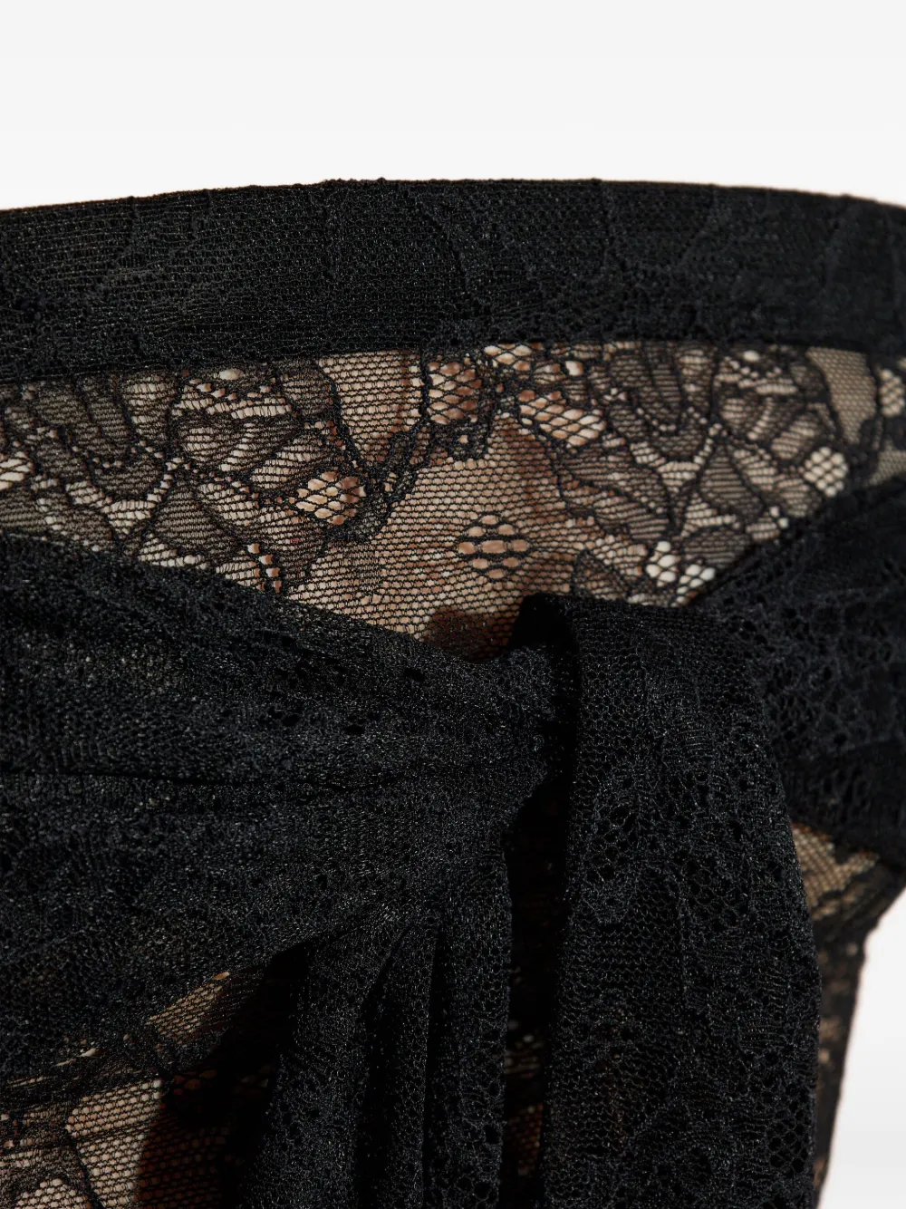 VETEMENTS Top met strik van kant Zwart