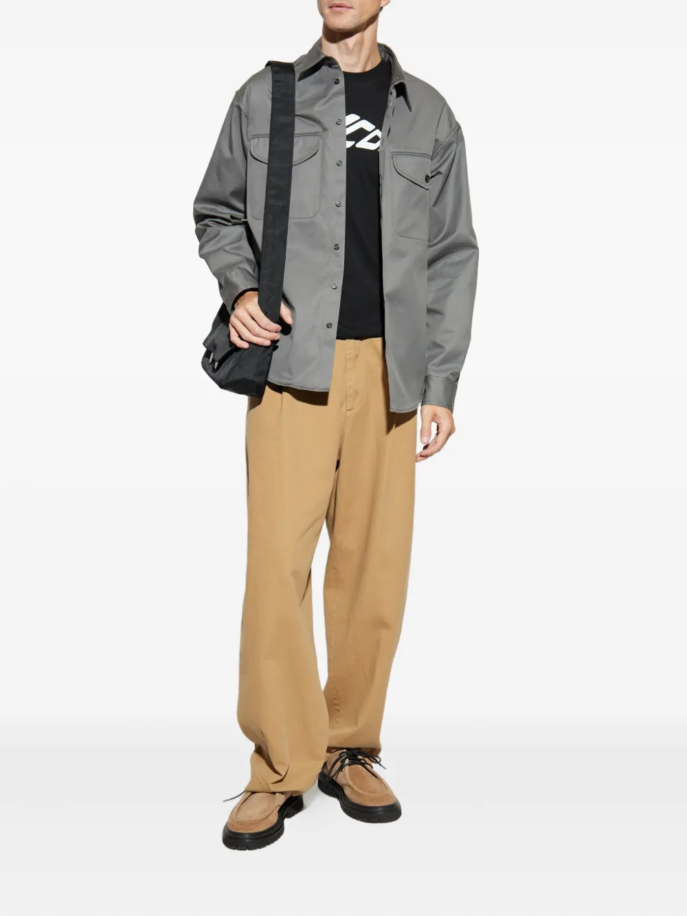DSQUARED2 double-pocket cotton shirt - Grijs