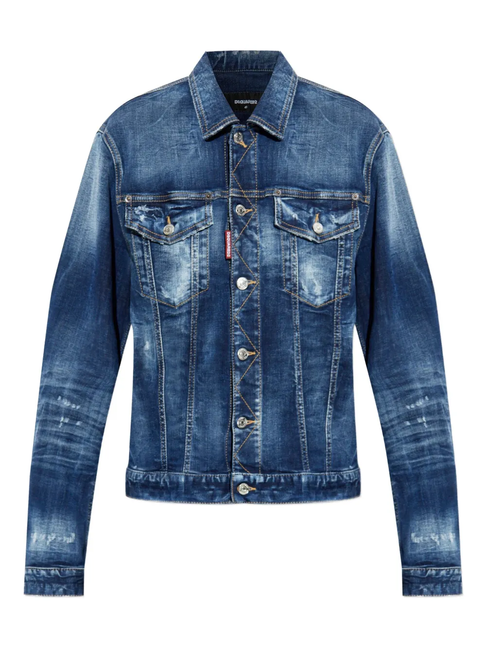 Dsquared2 Long Sleeve Denim Jacket In Blue