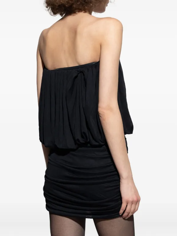 ISABEL MARANT Strapless Pleated Dress | Black | FARFETCH ID