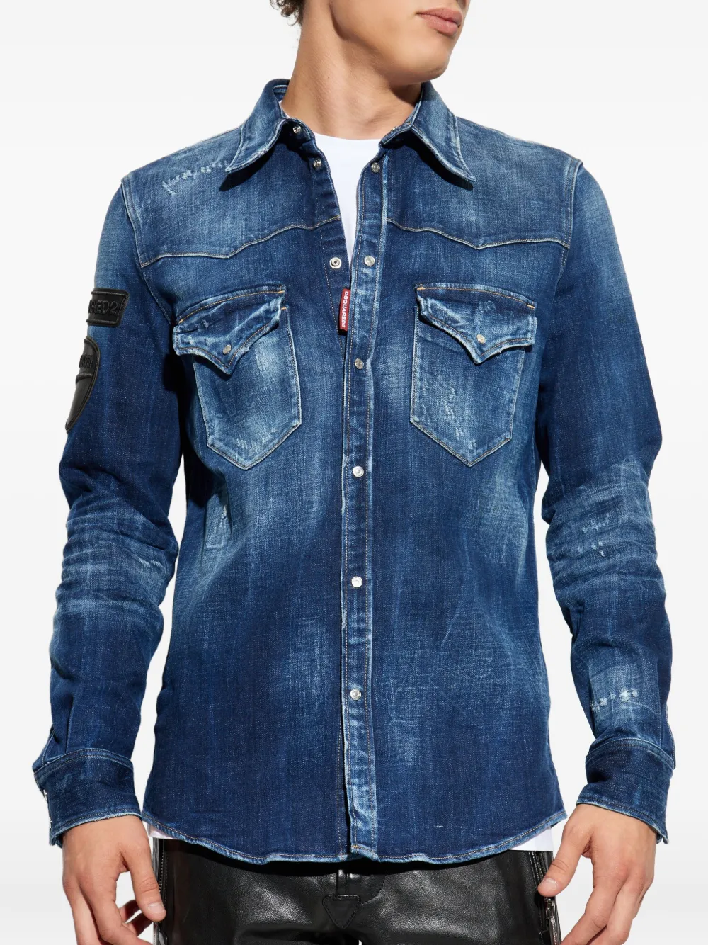 DSQUARED2 x Ducati overhemd met opgestikte zak Blauw