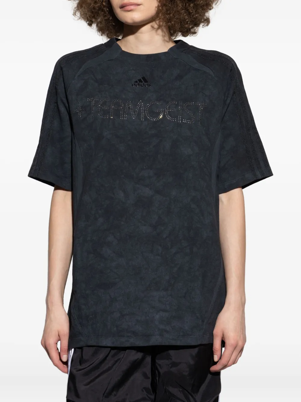 Adidas Originals Rhinestone-embellishment Cotton T-shirt In Black