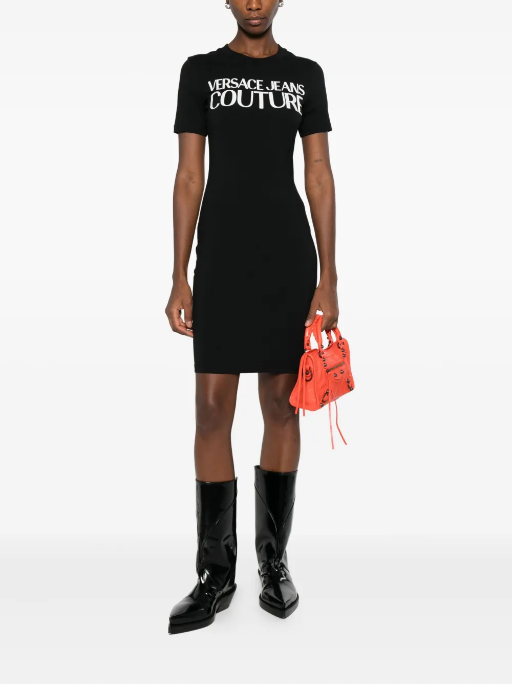 Versace Jeans Couture logo-print dress - Zwart