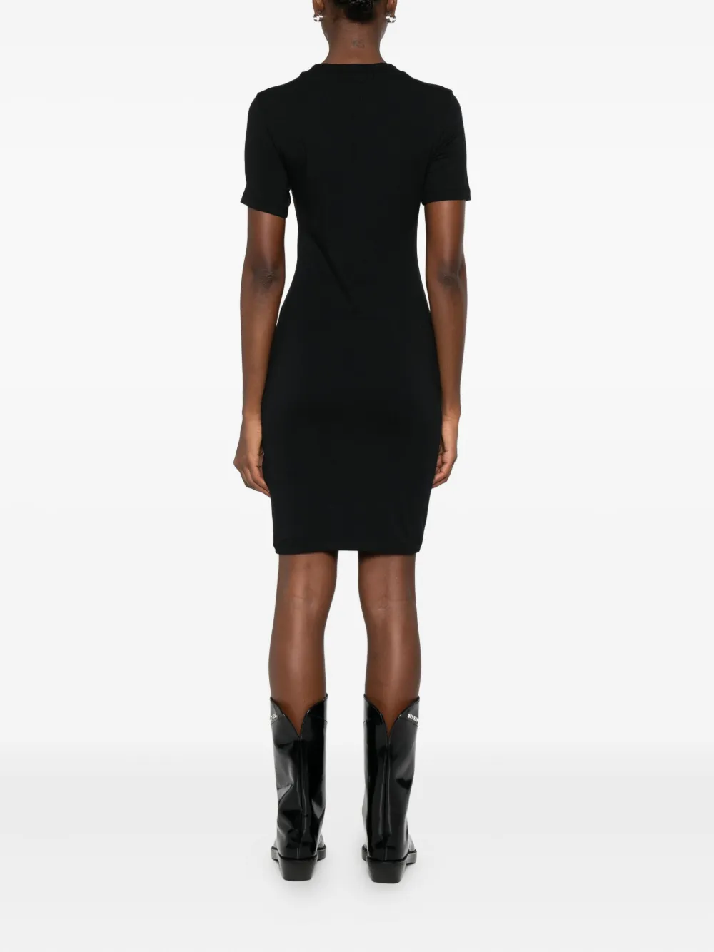 Versace Jeans Couture Jurk met logoprint Zwart