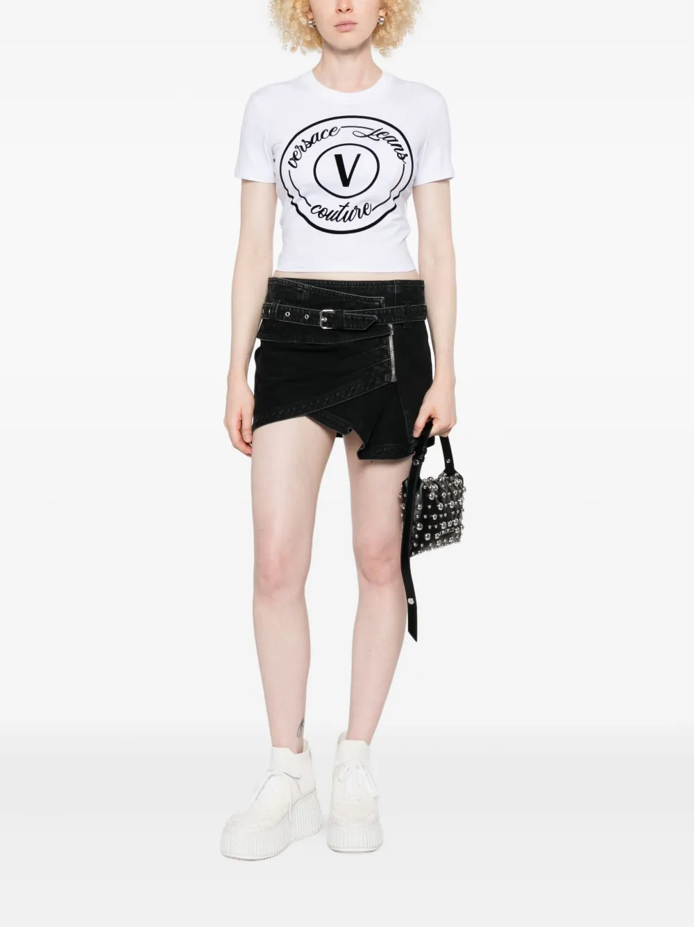 Versace Jeans Couture circular logo-plaque T-shirt | T-Shirts & Jersey Shirts | Image 2