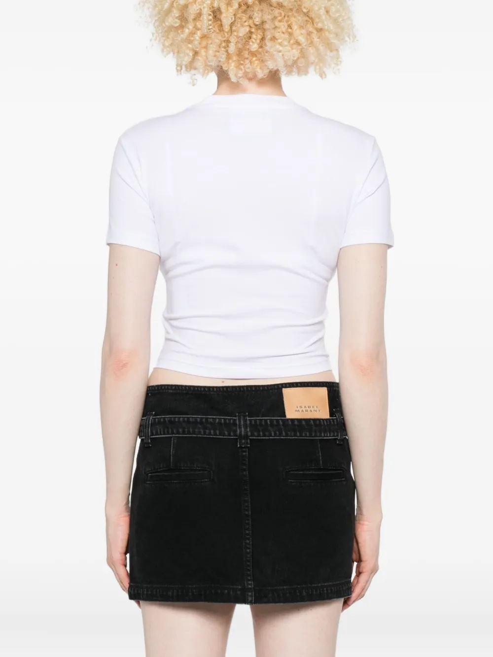 Versace Jeans Couture T-shirt met rond logoplakkaat Wit