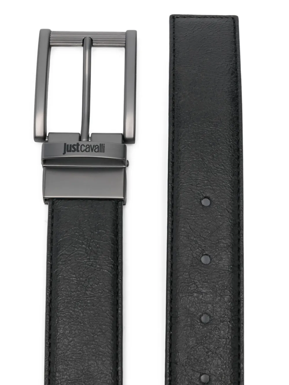 Just Cavalli Leather Belt In Black