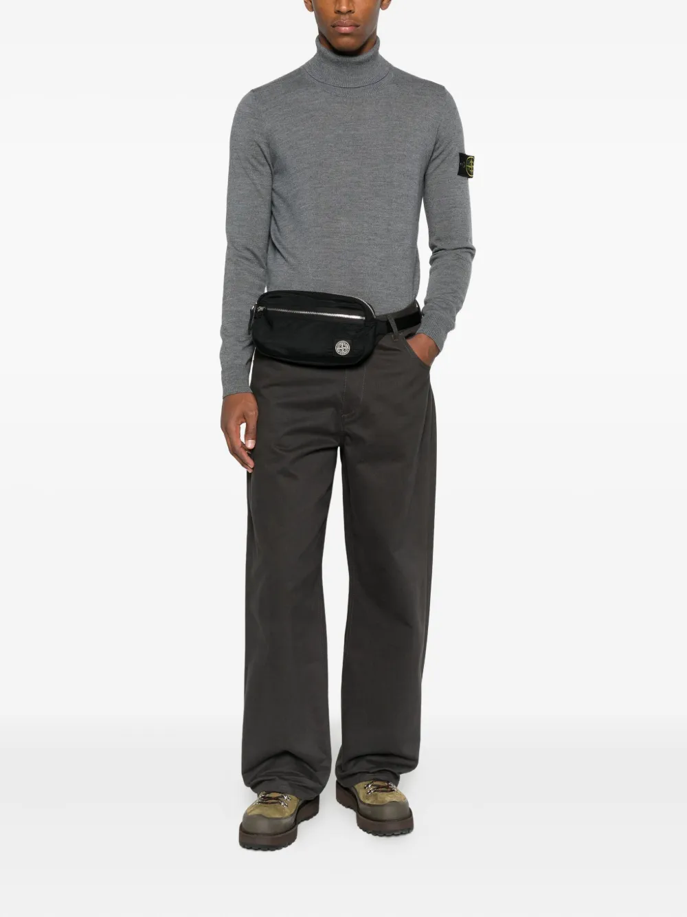 Stone Island roll-neck logo-patch sweater | Knitted Sweaters | Image 2
