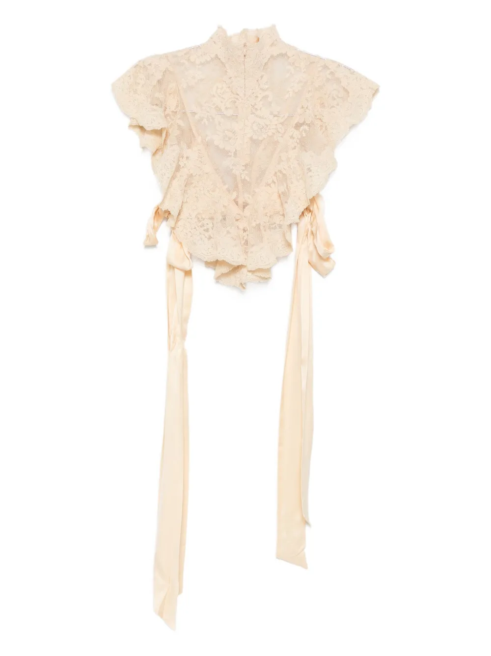 Zimmermann Hypnotic Lace Ruffled Top In Burgundy