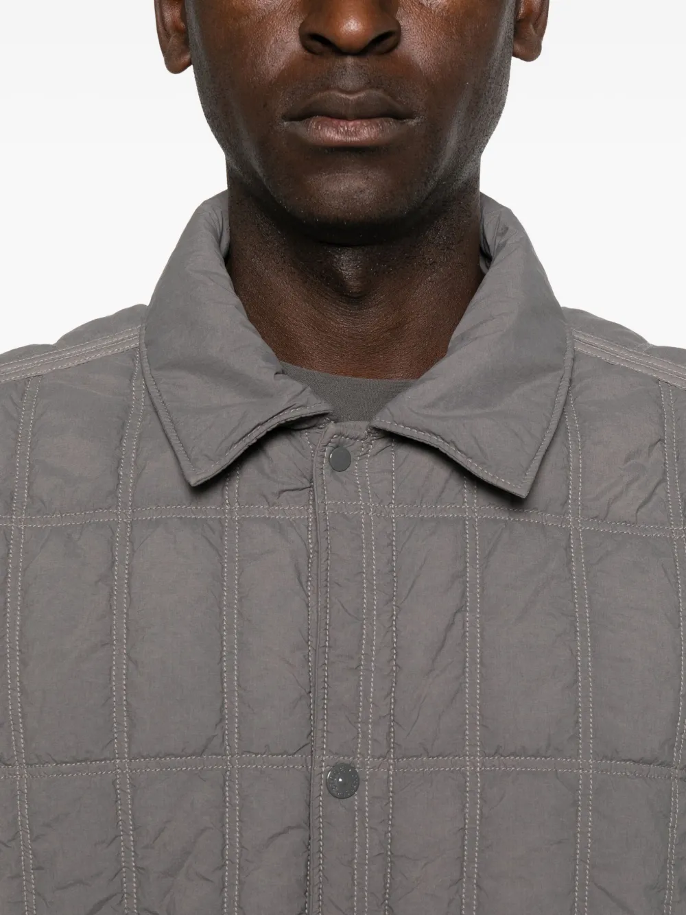 Stone Island Quilted Jacket In Gray