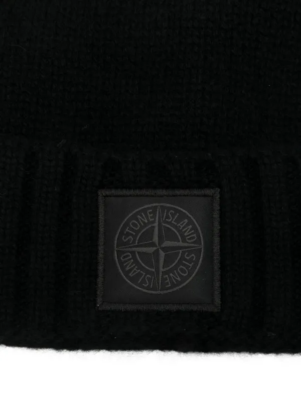 Stone Island リブニット ビーニー | ブラック | FARFETCH JP