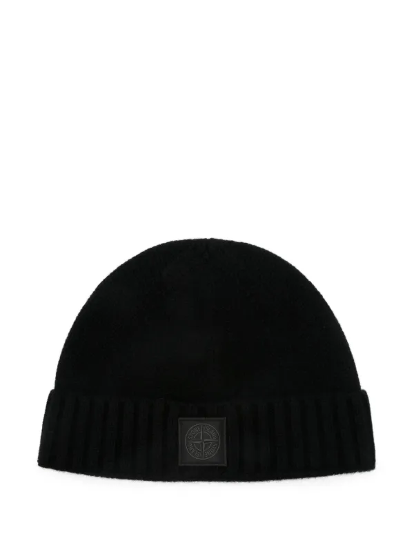 STONE  ブラックニット帽 7259078 STONE ISLAND ブラックニット帽 STONE ブラックニット帽 7259078