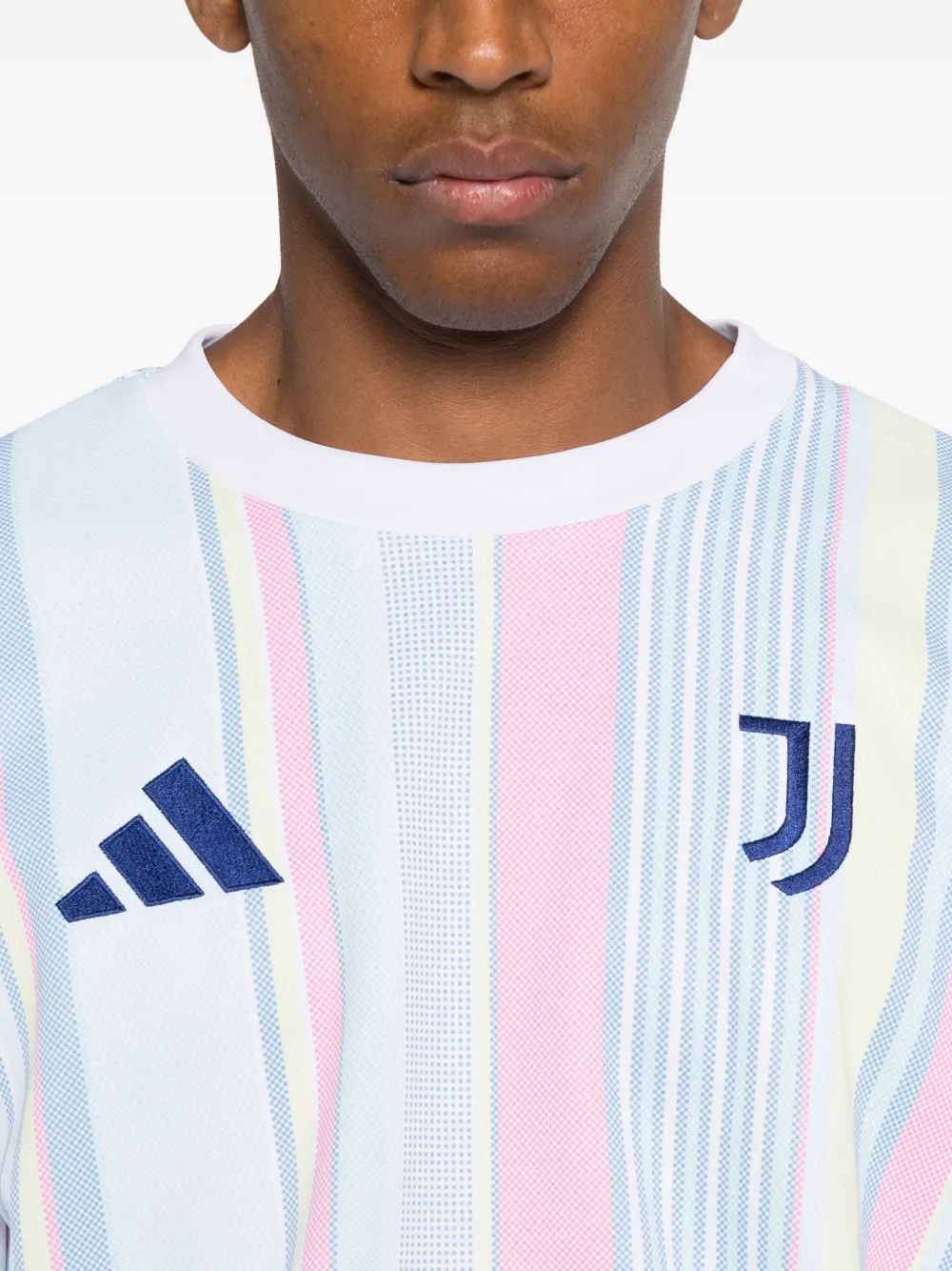 adidas x Juventus gestreept T-shirt met lange mouwen Wit