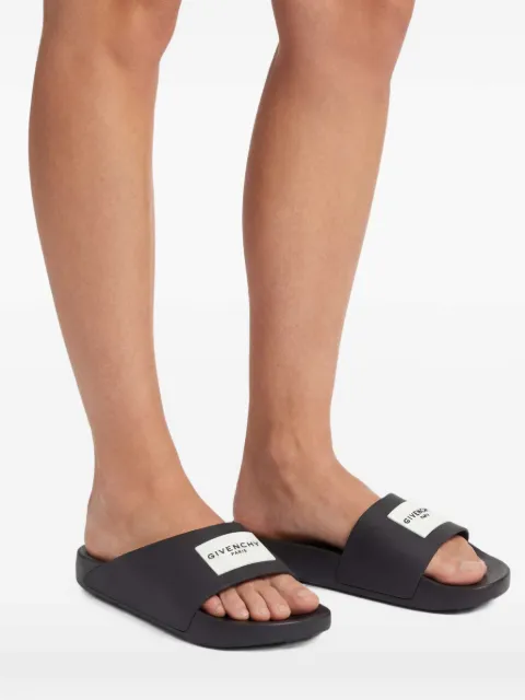 Givenchy label slide mules in rubber