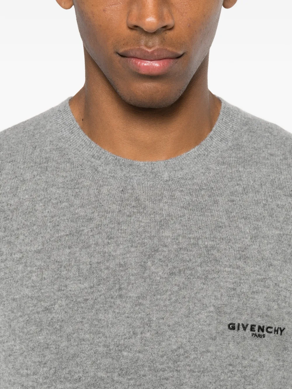 Givenchy Logo Crew-neck Sweater In Gray