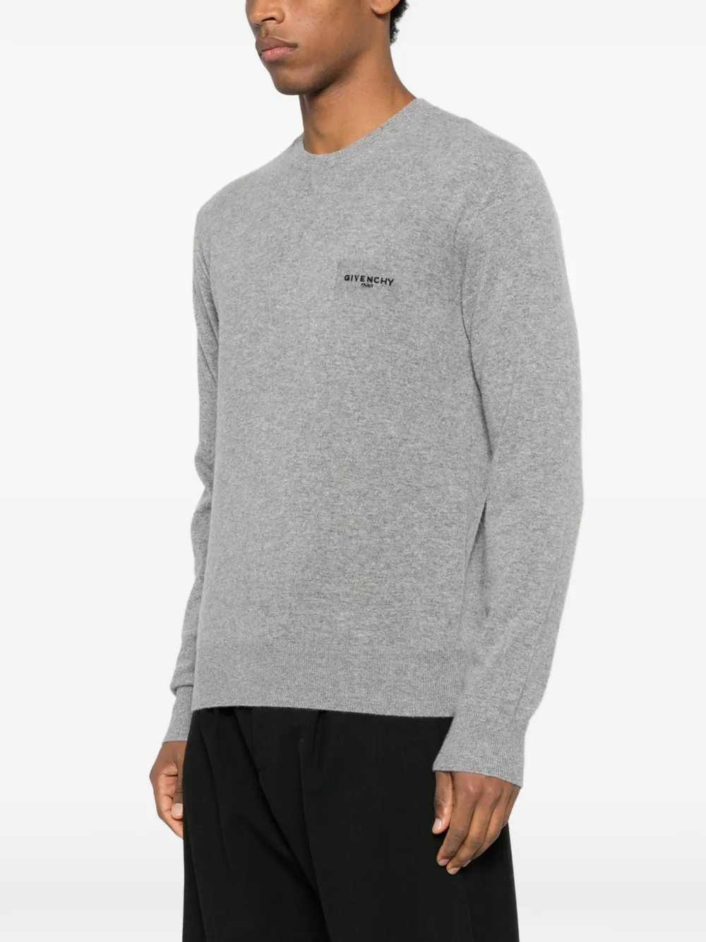 Givenchy Logo Crew-neck Sweater In Gray