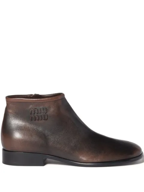 Miu Miu logo-detail leather boots