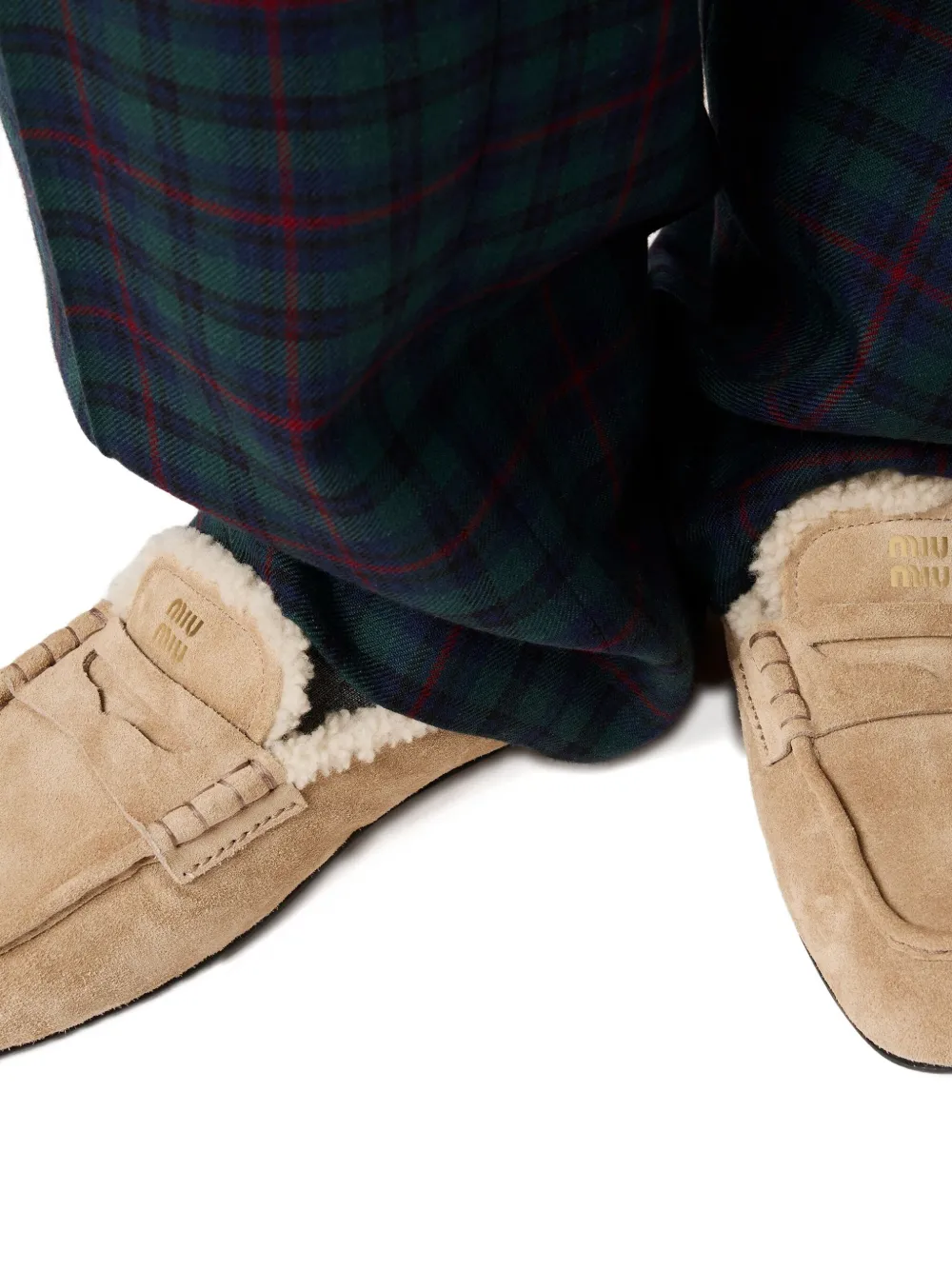 Miu Suède loafers Beige